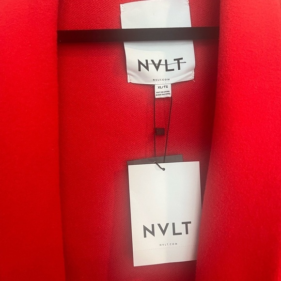 NVLT Red Blazer Classic Knit Suit Jacket - Picture 3 of 9